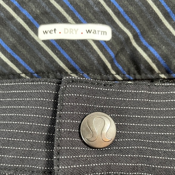 Lululemon Pinstripe Classic Fit Trousers Wet Dry Warm Men's Pants 36 - Picture 10 of 16